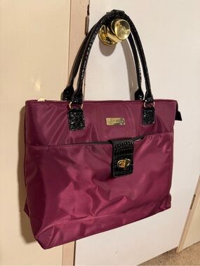 Samantha Brown Wine and Black Large Tote